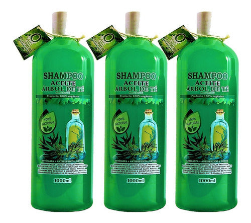 3 Shampoos Aceite Árbol De Te / Tea Tree Orgánico 3 Litros
