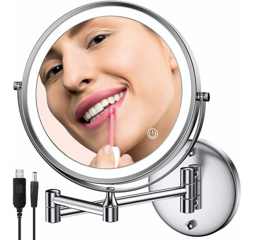 Espejo De Maquillarse De Baño Pared 8 Pulgadas 1x/5x Con Luz