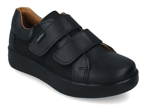 Zapato Escolar Mocasin Audaz De Piel Negro Talla. (18.0 - 21
