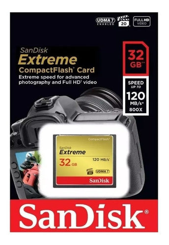 Memoria Sandisk 32gb Compactflash Extrem Sdcfxsb-032g-g46