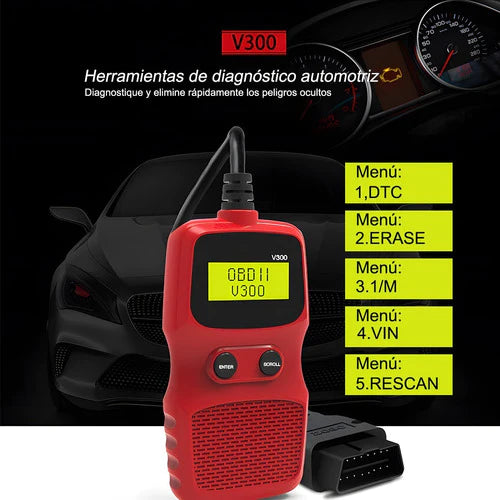Escáner De Coche Mini Elm327 Obd2 Automotriz Bluetooth V300