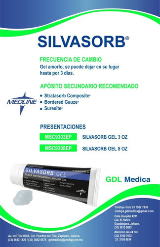 Silvasorb Gel Antimicrobiano Con Plata 3 Onzas (85g) Medline