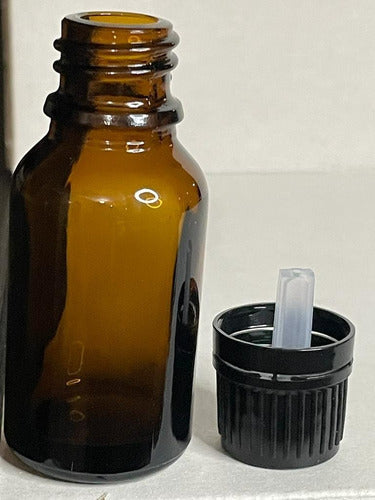 50 Frasco Botella Vidrio Ambar 15ml Con Gotero Dosificador