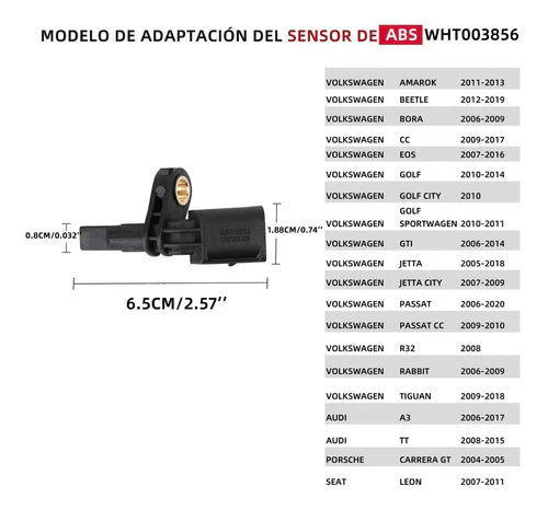 Sensor Abs Delantero Derecho Wht003856 Compatible Con Jetta