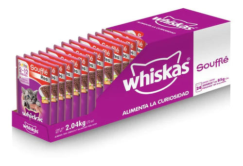 Whiskas, Alimento Gatitos,soufflé De Res, 24 Uds 85g C/u