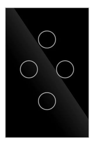 Apagador Inteligente Smart Touch 4 Botones Negro Modelo 2