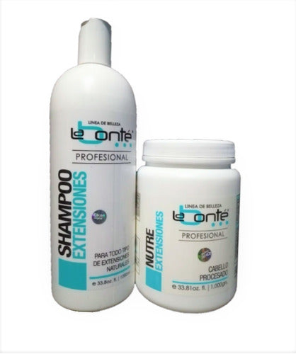 Kit Nutre Extensiones Shampoo 1lt + Vitamina 1lt  La Bonte