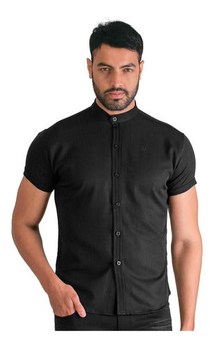 Camisa Casual Hombre Stfashion Negro 50503801 Algodón Poliés