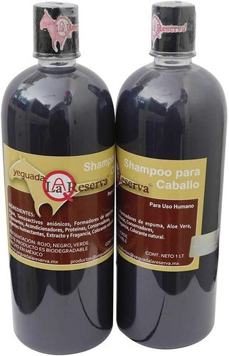2 Pack Shampoo De Caballo Para Uso Humano Yeguada Reserva 1l