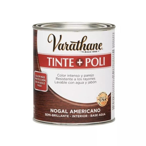 Tinte + Poliuretano Varathane Color Nogal Americano 0,946l