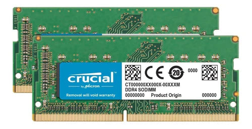 2 Memorias Ram Color Verde Crucial Ddr4 8gb 2400 Mhz