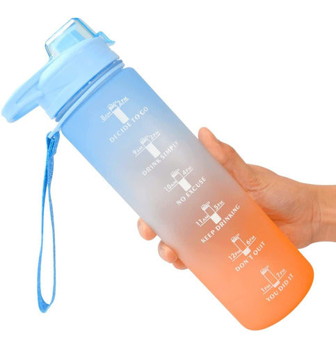 Sports Water Bottle Portátil 1l A Prueba De Fugas, Gradual