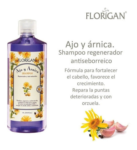 Ajo Y Arnica Shampoo 1lt Y Acondicionador 500ml Set Florigan