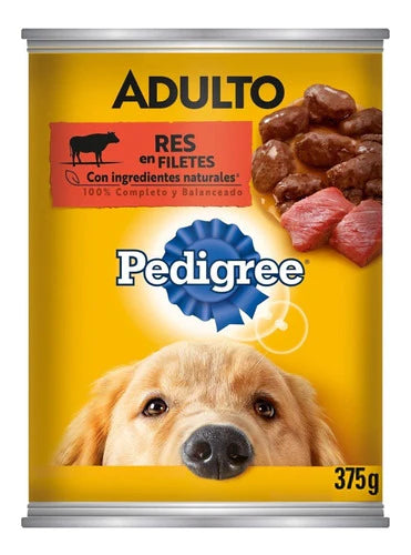 Pedigree Alimento Perro Adulto Res Filetes 375gr Paq 24 Lat