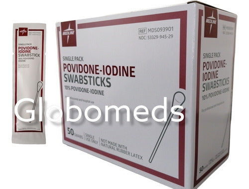 50pz Hisopos Con Yodo Medline 10% Povidone-iodine