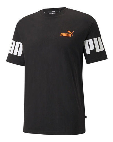 Camisa Puma Casual  Power Colorblock Negra Para Hombre