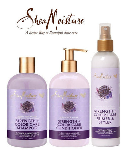 3pack Shea Moisture Purple Rice Water Strength Color Care
