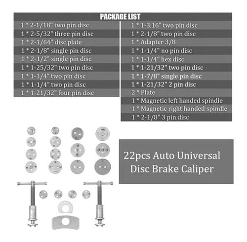 Set 22 Opresor Piston Frenos Cambiar Balatas Auto Universal