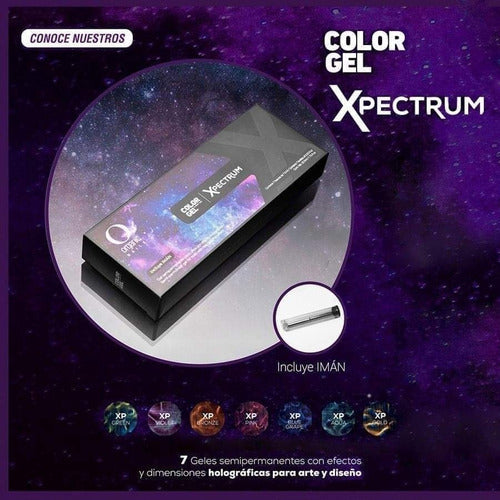Colección Xpectrum 7 Tonos+iman Kit Para Uñas Organic Nails