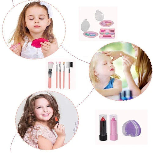 Set De Maquillaje Lavable De Juguete Para Niñas, 20 Piezas
