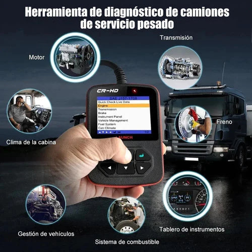 Launch Cr-hd Escáner De Camión De Servicio Pesado De 24v