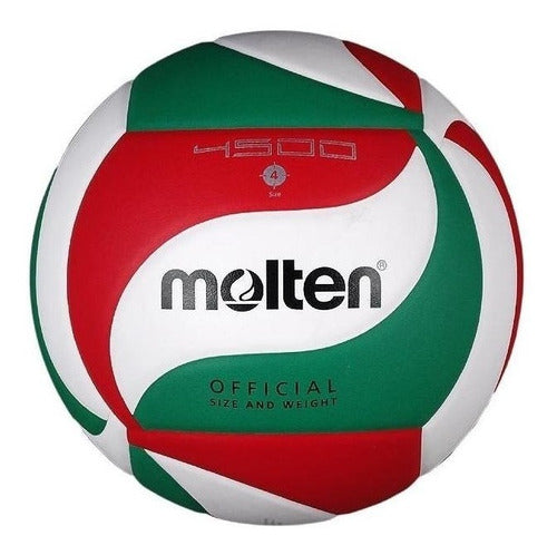 Balón Voleibol Molten V4m4500 Pu Laminado Tricolor N.4