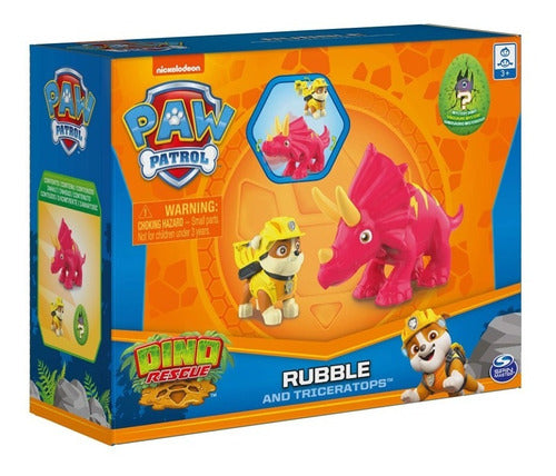 Exclusivo Juego De Figuras Paw Patrol:    Dino Rescue Rubble
