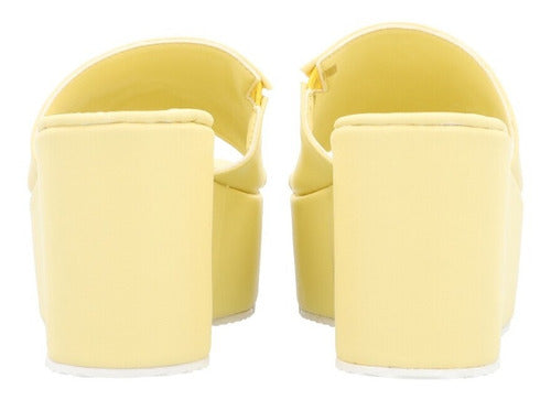 Sandalia De Plataforma Casual Amarillo Betún Pastel De Mujer