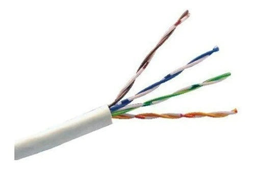 Cable Utp 100% Cobre Interior Color Blanco Cat 5e Redes Cctv