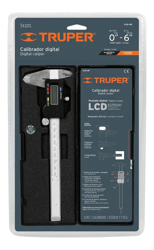 Calibrador Digital De 6, Milimétrico Y Standard Truper 14388