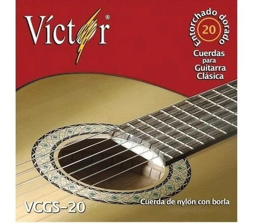 10 Cuerdas Cuartas Victor Guitarra Nylon Entorchado Dorado