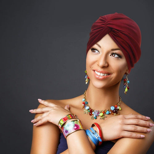 4 Turbantes Gorros Dama Mujer Oncológicos Quimio Alopecia