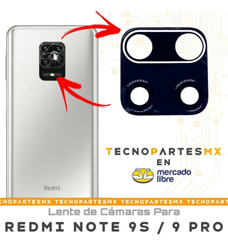 Lente Cristal De Cámara Trasera Xiaomi Redmi Note 9s / 9 Pro