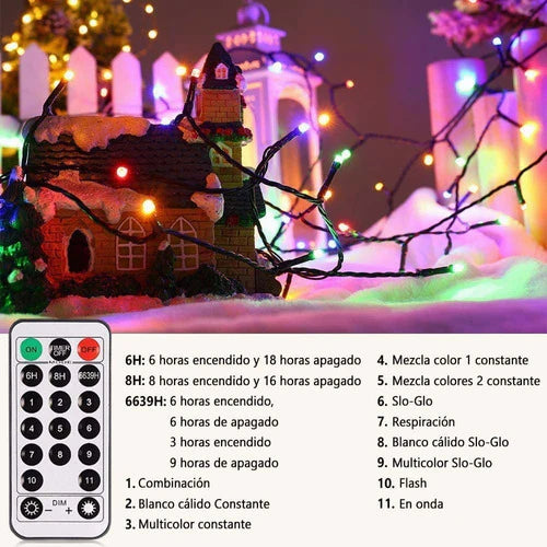 Guirnalda De Luces Navidad 20m 200led 11 Modos Color Cambian