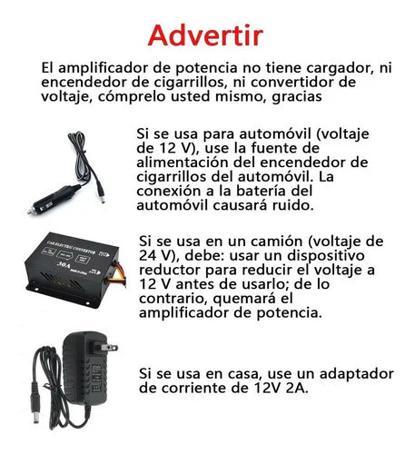 Amplificador De Audio Estéreo Hifi  2 Canales Para Auto Moto