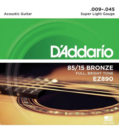 2 Juegos Cuerdas Guitarra Acústica, Bronce Daddario Ez-890