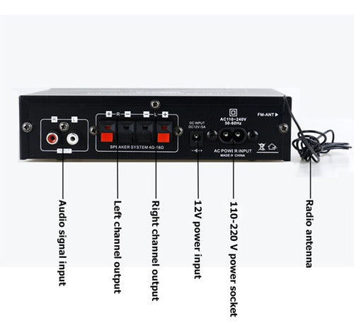 Amplificador De Sonido Estéreo Digital Hifi C/2 Canales 90w