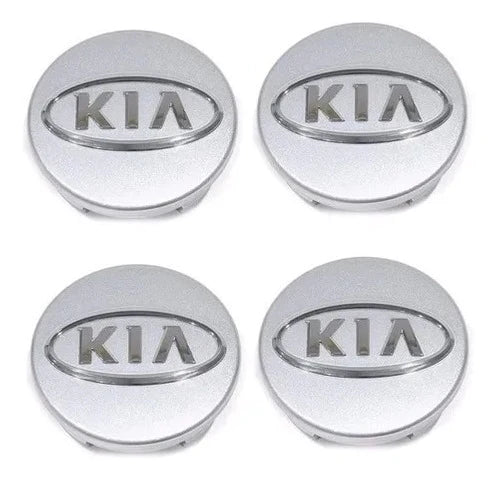 4 Tapas Centro Rin Kia Rio Forte Sportage Color Silver 58mm