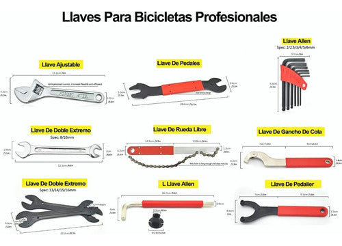 Kit Completo De Herramientas De Reparación De Bicicleta 44pc