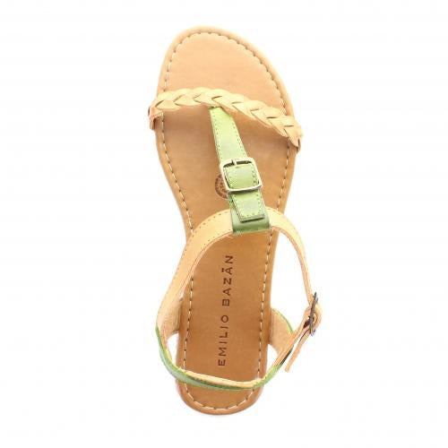 Sandalia Para Mujer Emilio Bazan 539091 Color Verde Tan