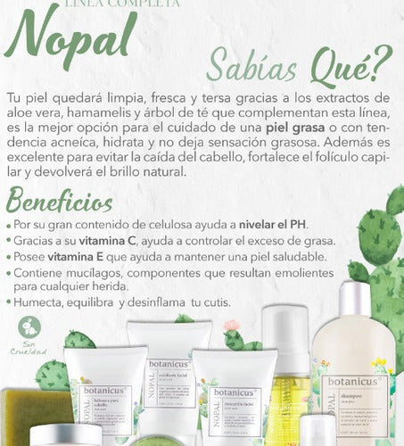 Kit Para Cuidado De La Piel Grasa Anti Acné Exfoliante, Crema Facial Orgánica De Nopal Botanicus