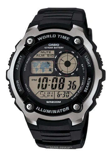 Reloj Hombre Casio Youth Ae-2100w Luz 5 Alarmas Sumergible