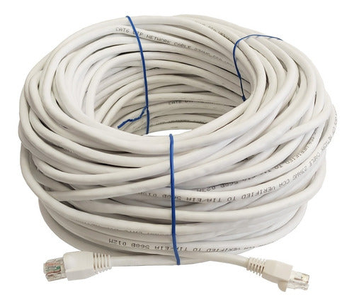 Cable Ethernet Cat 6 Blanco De 30 Metros 100% Cobre