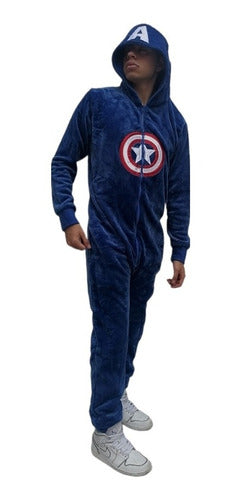 Pijama Mameluco Inspirada En Capitán América Tipo Kigurumi