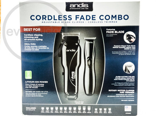 Combo Andis Cordless Fade Litio Envy Cordless Slimline Pro L