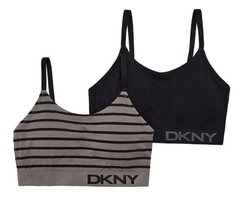 DKNY - brasier con aros para mujer, Blanco/Negro, 32A : .com