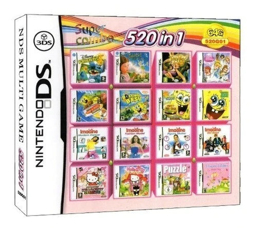 Cartucho Nintendo Ds 3ds 2ds Multijuegos 520 Juegos