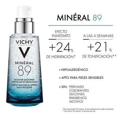 Gel/serum Vichy Mineral 89 Fortalecedor Facial Diario Con Ácido Hialurónico Día/noche Para Todo Tipo De Piel De 50ml