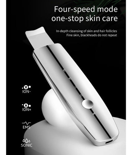 Skin Scrubber Limpiador Facial Ultrasonido Ems 6 Funciones
