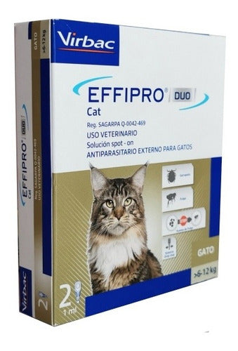 Effipro Dúo Pipeta Para Gatos 6-12 Kg Anti Pulgas Y Garrapatas